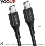 YOOUP L03 Cool PD töltő adatkábel Type-C - Type-C (fekete)
