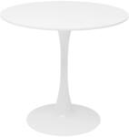 TEMPO KONDELA Étkezőasztal, kerek, fehér, matt, átmérő 80 cm, REVENTON NEW - smartbutor