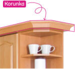 TEMPO KONDELA Korona/díszléc a szekrényhez W60/60 LC, éger, Lora New MDF LC Klasik - smartbutor
