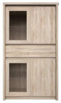 TEMPO KONDELA Vitrines szekrény, DTD laminált, tölgy sonoma, NORTY TYP 7 - smartbutor