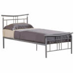 TEMPO KONDELA Ágy ágyráccsal, ezüst fém, 90x200, DORADO NEW - smartbutor