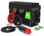 GREEN CELL Инвертор за кола GREEN CELL INV01, 12V-230V / 300W-600W, Modified Sine Wave, Черен (INV01)