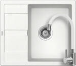SCHOCK Schock Ronda D-100 konyhai mosogatótálca 580 x 500 mm Alpina és Schock Flora flexibilis csövű konyhai csaptelep, inox, fehér (SETRD100FWALPI)