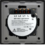 Luxion Intrerupator Triplu Wi-Fi cu RF433 cu Touch din Sticla LUXION Negru (LX-WT2-RA301G-B)