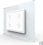 LIVOLO Intrerupator cvadruplu cap scara-cap cruce Livolo touch rama din sticla Alb (vl-fc4s-3wp-11)
