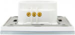PNI Intrerupator dublu cu touch si dimmer PNI SafeHome DIM202 2X700W Live Wire fara nul sticla Alb (PNI-DIM202)