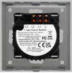 Luxion Intrerupator Dublu cu Touch din Sticla si Rama de Aluminiu LUXION 500W Gri (LX-ST-201A-GY)