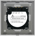 Luxion Intrerupator Dublu variator cu Touch din Sticla LUXION RF433 Gri (LX-MT-RD201G-GY)