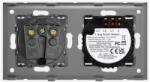 Luxion Intrerupator Dublu si Priza cu Rama din Sticla LUXION Auriu (LX-ST-201/MP010-G)