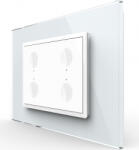 LIVOLO Intrerupator cvadruplu Livolo cu touch rama din sticla standard Italian Alb (vl-fc4-3wp-11)
