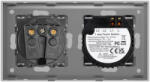Luxion Intrerupator Simplu si Priza cu Rama din Sticla LUXION Gri (LX-ST-101/MP010-GY)