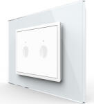 LIVOLO Intrerupator dublu Livolo touch rama din sticla standard Italian Alb (vl-fc2-3wp-11)