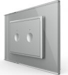 LIVOLO Intrerupator dublu Livolo touch rama din sticla standard Italian Argintiu (vl-fc2-3ip-15)