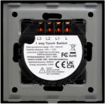Luxion Intrerupator Triplu cu Touch din Sticla si Rama de Aluminiu LUXION 500W Negru (LX-ST-301A-B)
