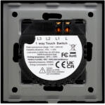 Luxion Intrerupator Simplu cu Touch din Sticla si Rama de Aluminiu LUXION 500W Negru (LX-ST-101A-B)