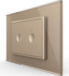 LIVOLO Intrerupator dublu Livolo touch rama din sticla standard Italian Auriu (vl-fc2-3ap-13)