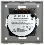 Luxion Intrerupator Triplu Wi-Fi si RF433 cu Touch din Sticla LUXION Alb (LX-WT2-RA301G-W)