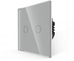 Luxion Intrerupator Dublu variator cu Touch din Sticla LUXION Gri (LX-MT-D201G-GY)