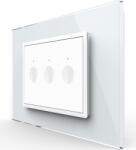LIVOLO Intrerupator triplu Livolo touch rama din sticla standard Italian Alb (vl-fc3-3wp-11)