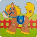 Goki Puzzle din lemn pentru copii cu mânere Goki - Horse (57514) Puzzle