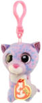 Ty Beanie Boos plüss kulcstartó - Cassidy, a lila macska (8, 5 cm) (TY_35244)