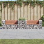 vidaXL tömör duglászfenyő kerti pad gabion kosárral (3196246) - vidaxl