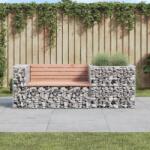 vidaXL tömör duglászfenyő kerti pad gabion kosárral (3196243)
