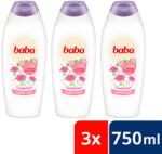 Baba Tündérkert tusfürdő frissítő bodza és rózsavíz illattal 3x750 ml + ajándék matrica