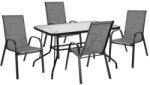  Set mobilier de gradina, 5 piese, 4 scaune Leon + masa, nuanta gri (HM5679.01 + HM5000.01 X4)