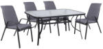  Set mobilier de gradina, 5 piese, 4 scaune + masa, nuanta gri (5145.01+5000.01+5736.10)