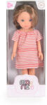 Moni Hajasbaba 33cm-es barna hajú, csíkos ruhás - Pink