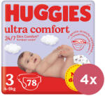 Huggies 4x HUGGIES® Ultra Comfort Mega 3 (4-9 kg) egyszer használatos pelenka 78 db