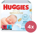 Huggies 4x HUGGIES® Extra Care nedves törlőkendő Triplo 56x3 db