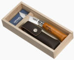 Opinel Tradition Carbon No. 08 (C) zsebkés, bükk, bőr tokkal, díszdobozban (O-000815)