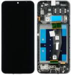 Samsung A145P/A145R Galaxy A14 4G, LCD kijelző érintőplexivel és előlapkerettel, fekete (GH81-23540A, GH81-23541A) (fekete átvezető fóliás verzió, keskeny csatlakozós) (GYÁRI) (SERVICE PACK) (GH81-23540A)