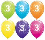  Happy Birthday 3 Tropical Mix léggömb, lufi 6 db-os 11 inch (28cm) (MLG178303)