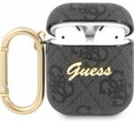 Guess Airpods 4G Script Metal Collection (GUA24GSMK) hátlap, tok, sötétszürke