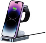 Tech-Protect Qi15W-A26 3In1 Wireless Charger Magsafe kompatibilis vezeték nélküli töltőállomás , fekete