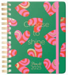 PLANALL Határidőnapló PLANALL Midi B/6 heti spirálos keményfedelű gumis Pink 2026 (21571) - papir-bolt