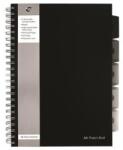 Pukka Pad Spirálfüzet, A4, vonalas, 125 lap, PUKKA PAD "Black project book", fekete (SBPROBA4)