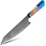 HARAHU Cuțit de bucătărie Damasc KU-20030 - Chef / Albastru / 33.8cm KP20030