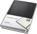 Sigel Spirálfüzet, exkluzív, A4, kockás, 80 lap, keményfedeles, SIGEL "Conceptum", fekete (CO820)