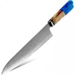 HARAHU Cuțit de bucătărie Damasc KU-20028 - Chef / Albastru / 36cm KP20028