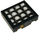  Üveg karácsonyfadísz gömb, fehér színű, matt, 16db - 3 cm