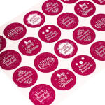 Valex Decor 24 db. 4cm-es karácsonyi matrica - Bordó (DM06-04)