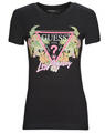 Guess Rövid ujjú pólók SS CN TRIANGLE FLOWERS TEE Fekete EU S