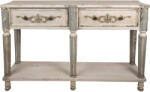Clayre & Eef Consola lemn gri bej vintage 141x36x92 cm (5H0706)