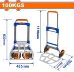 WADFOW Сгъваема транспортна количка wadfow, до 100 кг (wf wwb9a10) - tehnomag