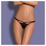 Obsessive Intensa - dupla pántos csipketanga (fekete)