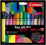 STABILO Комплект флумастери, Stabilo, Pen 68 Max Arty ST768/12-21, 12 цвята (ST768/12-21)